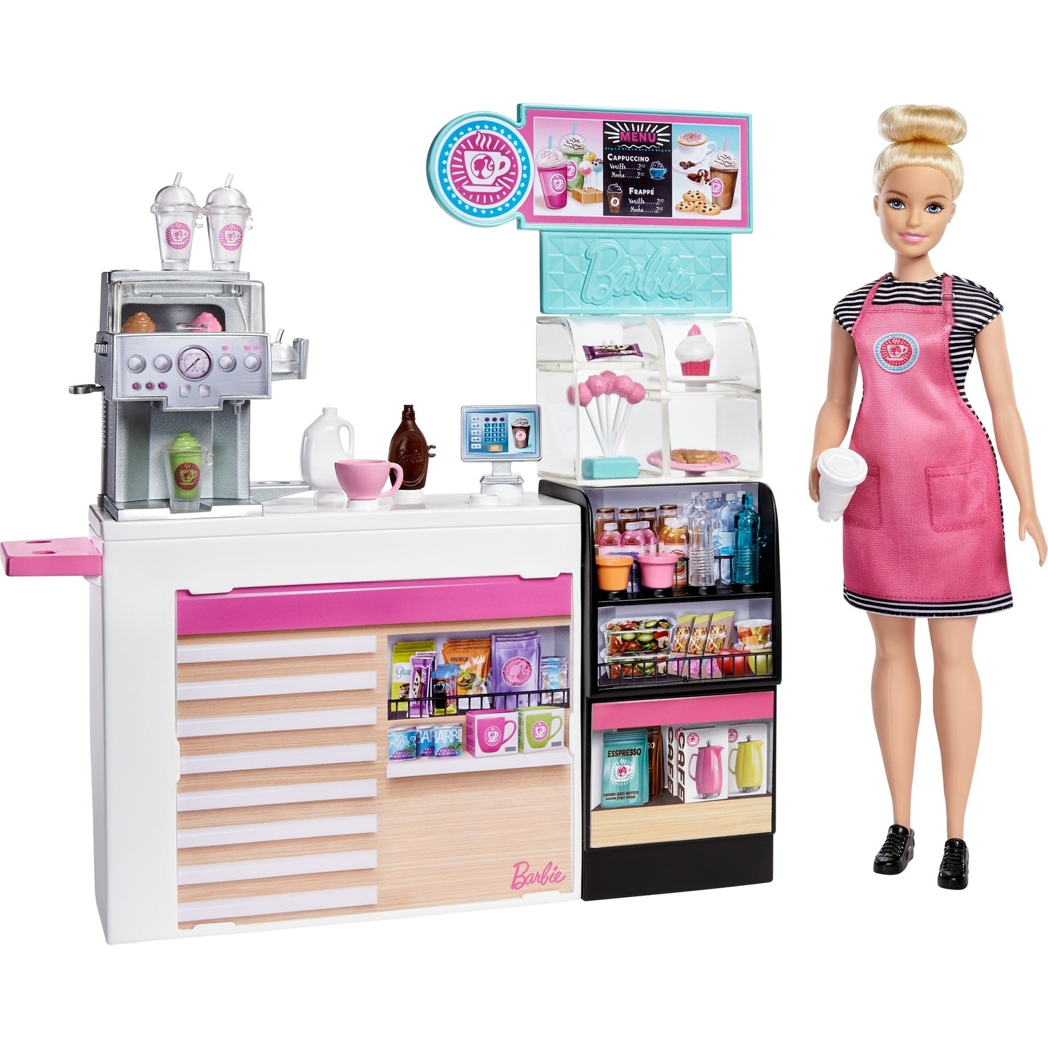 Dolls store. Барби кофейня Барби кофейня. Набор Barbie Барби и друзья кухня повар и официант, fcp66. Барби кофейня игровой набор. Игровой набор Barbie кофейня, gmw03.