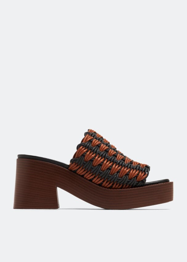 

Мюли TOD'S Woven platform mules, коричневый