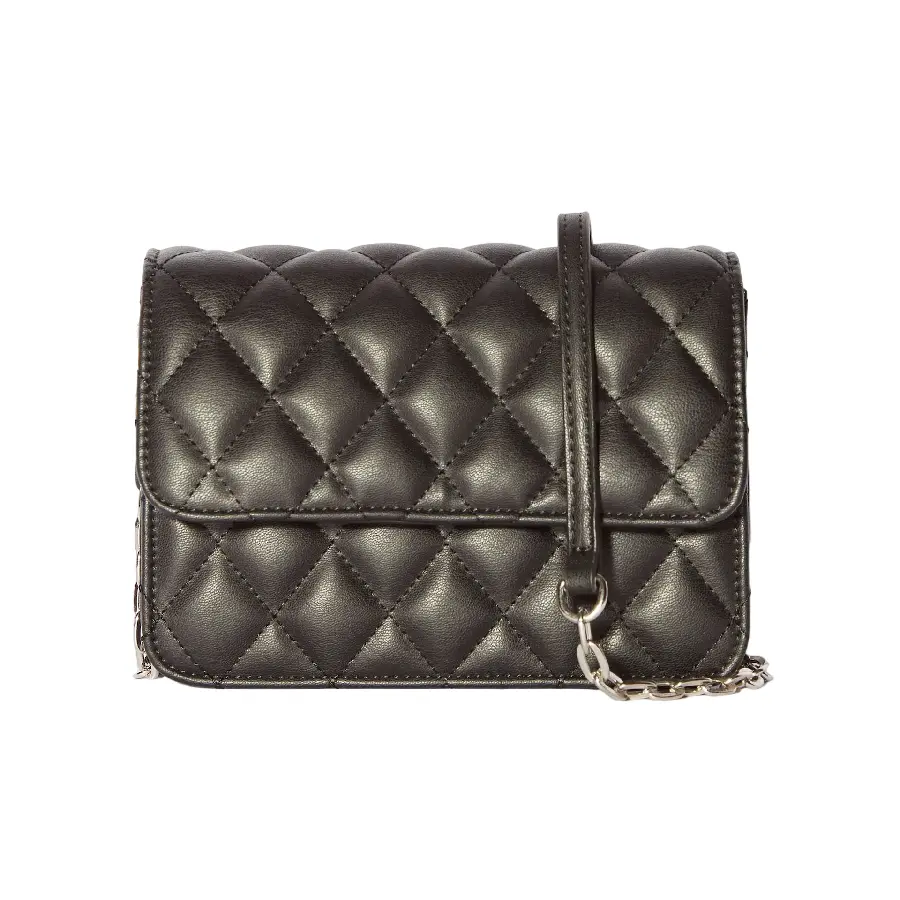 

Сумка Bershka Quilted With Chain Handle, черный