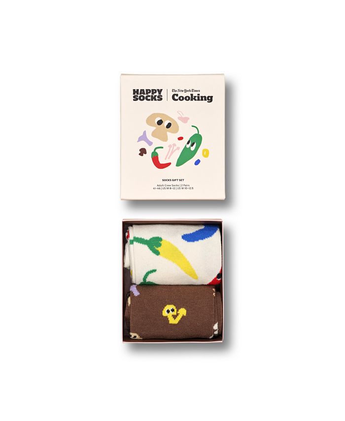 цена Мужские носки X New York Times Cooking Hothead and Fun Guy Guy, подарок, упаковка из 2 шт. Happy Socks, мультиколор