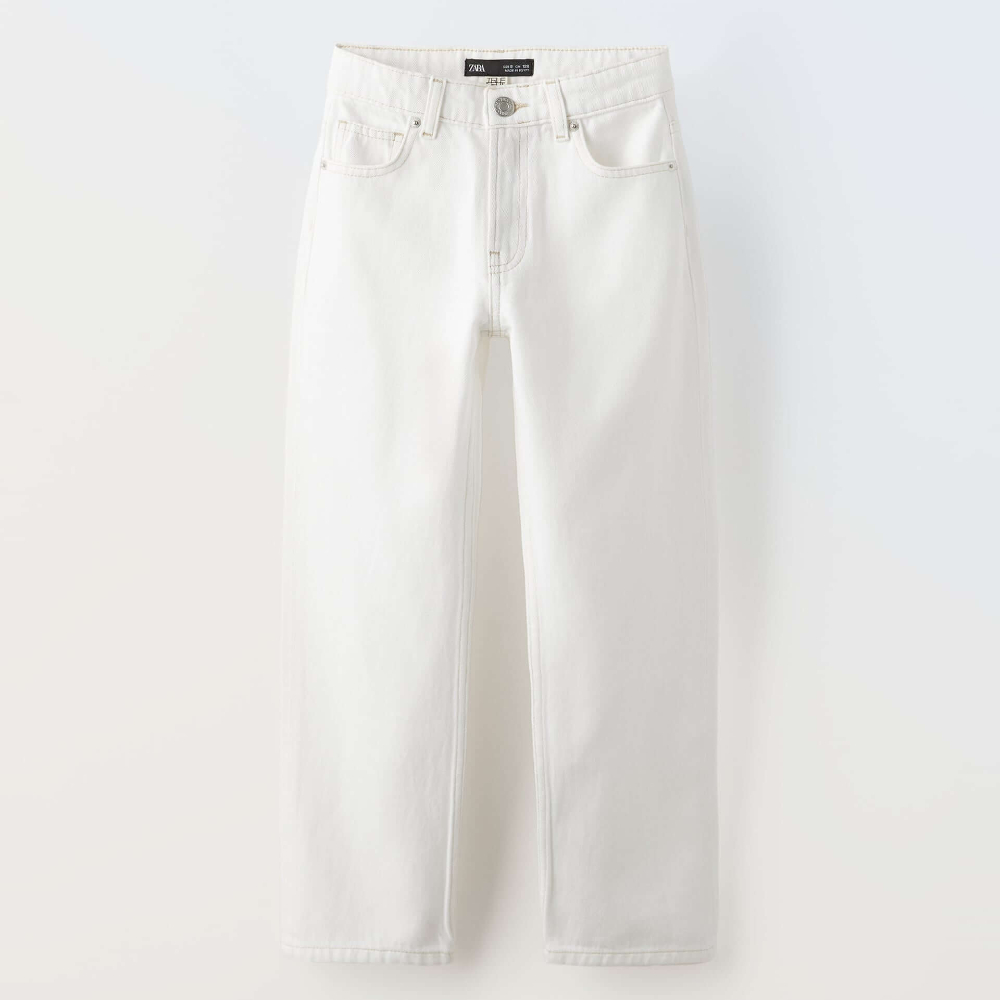 Джинсы Zara True Neutrals, белый брюки zara true neutrals carrot fit светло коричневый