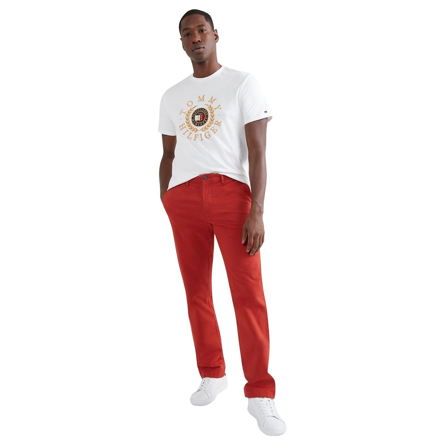 

Чиносы Tommy Hilfiger Denton Straight Fit, светло-красный