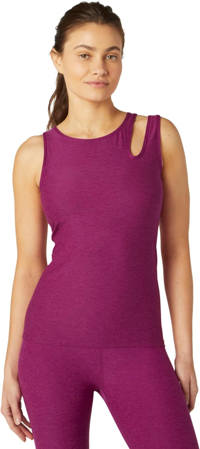 

Топ Beyond Yoga Featherweight Open Up Tank, цвет Magenta Heather