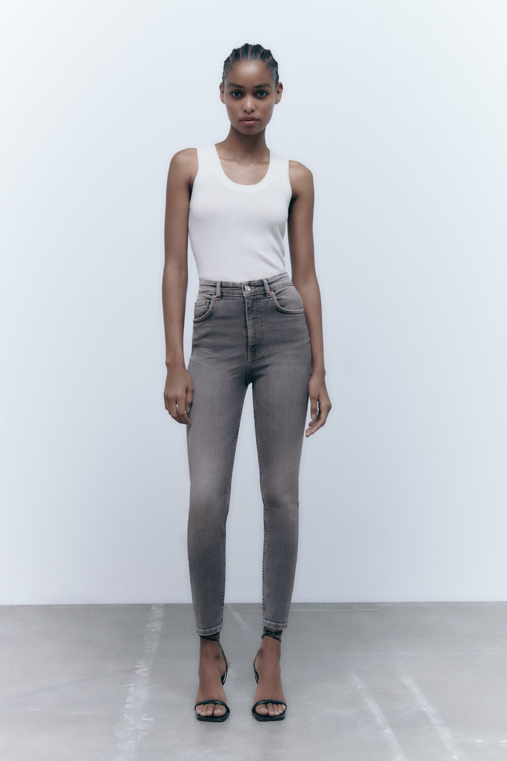 

Винтажные джинсы скинни ZARA, серый