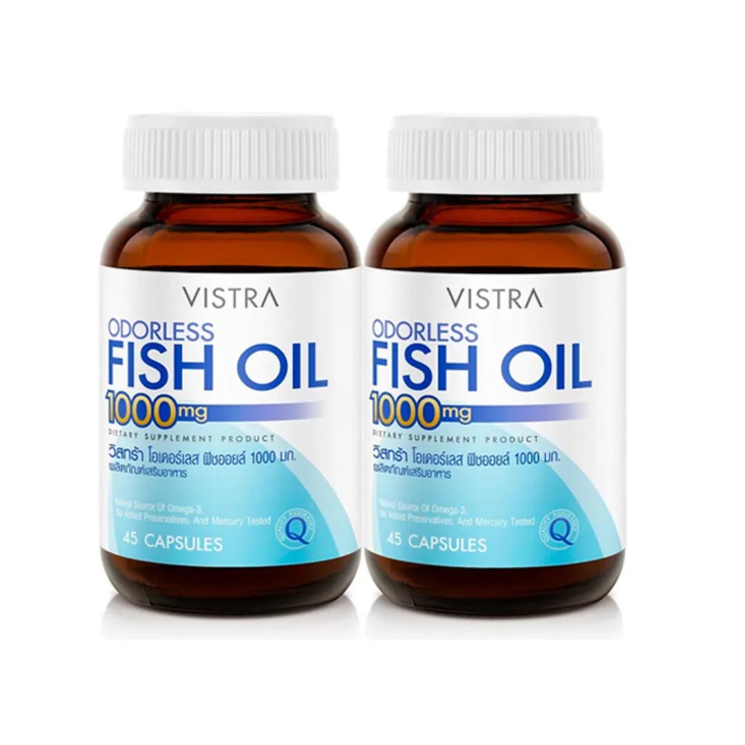 Рыбий жир Vistra Odorless Fish Oil 1000 мг, 2 банки по 45 капсул рыбий жир биафишенол с вит е 350 мг 120 шт капсулы