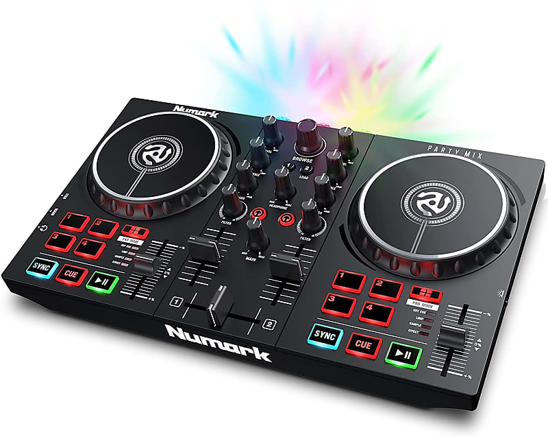 Numark - Party Mix II - DJ-контроллер с программным обеспечением и подсветкой для вечеринок numark party mix ii dj контроллер