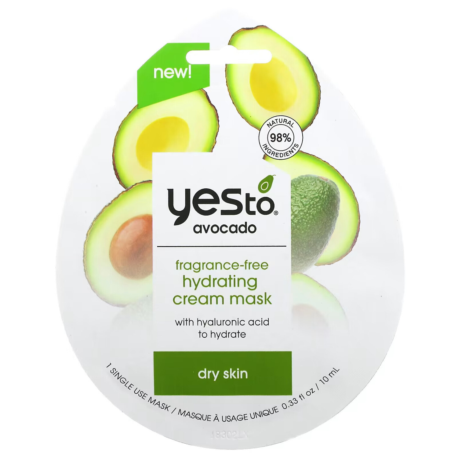 

Yes To, Avocado, увлажняющая крем-маска для красоты, без отдушек, 1 шт., 10 мл (0,33 жидк. Унции)