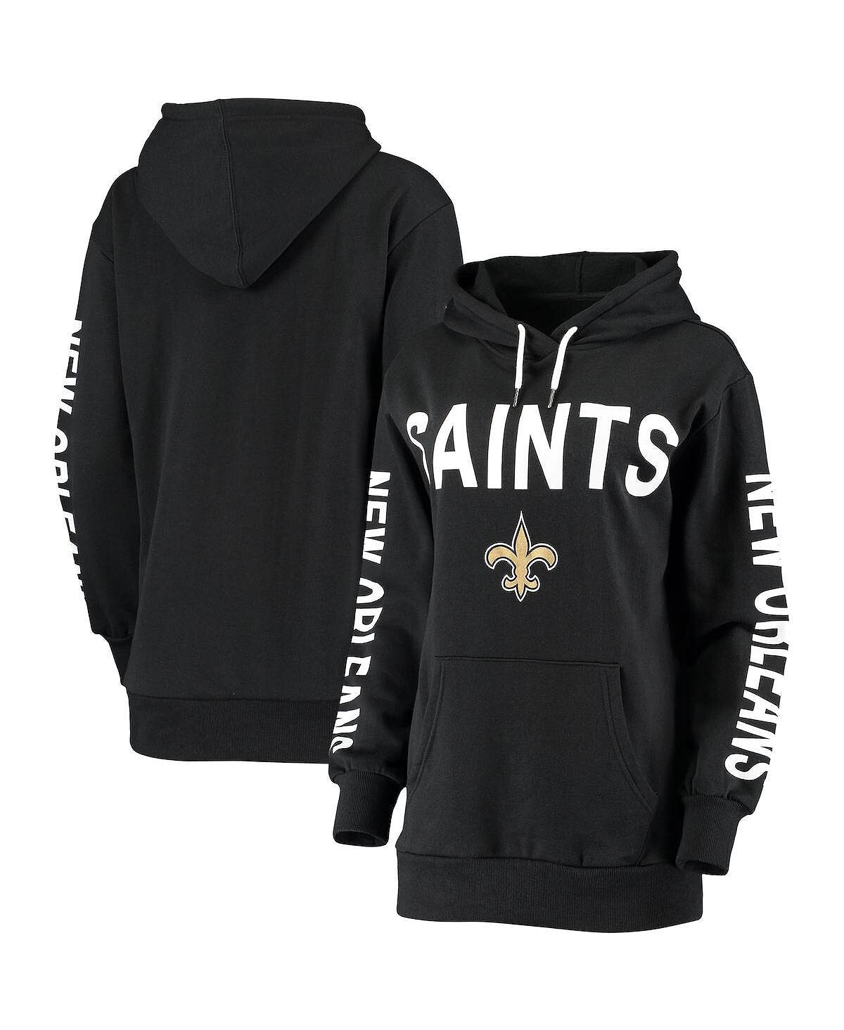 

Женский черный пуловер с капюшоном New Orleans Saints Extra Point G-III 4Her by Carl Banks, черный