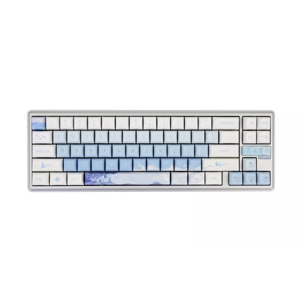 Механическая игровая беспроводная клавиатура Varmilo Sword68, MC Daisy L, голубой/белый, английская раскладка игровая клавиатура varmilo minilo eucalyptus a42a046d2a5a01a039