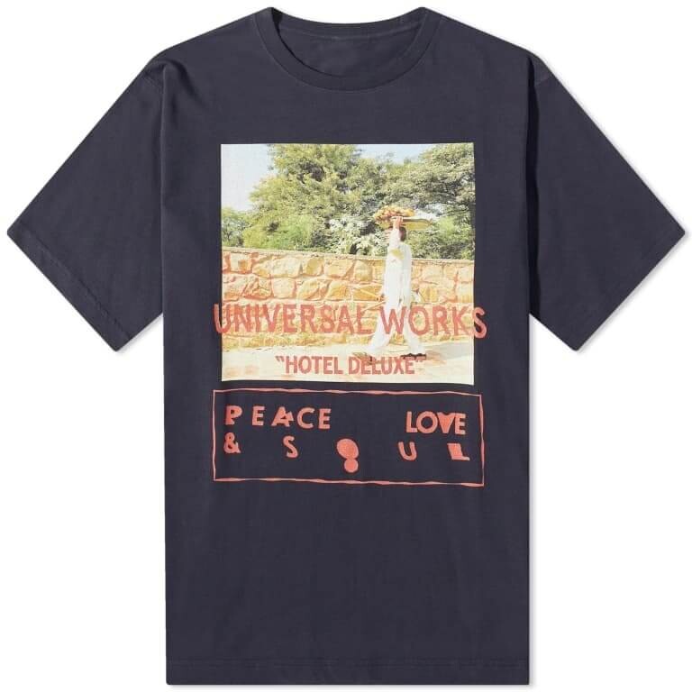 

Футболка Universal Works Print, темно-синий