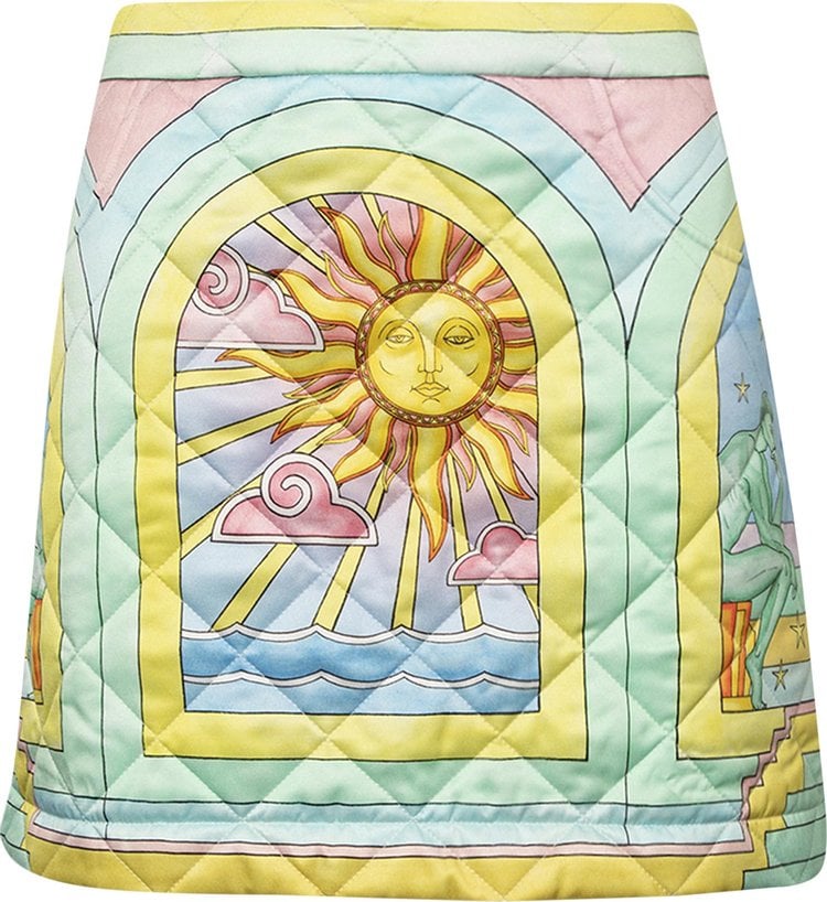 Юбка Casablanca Quilted Curved Hem Mini Skirt 'Art Deco/Multicolor', разноцветный - фото