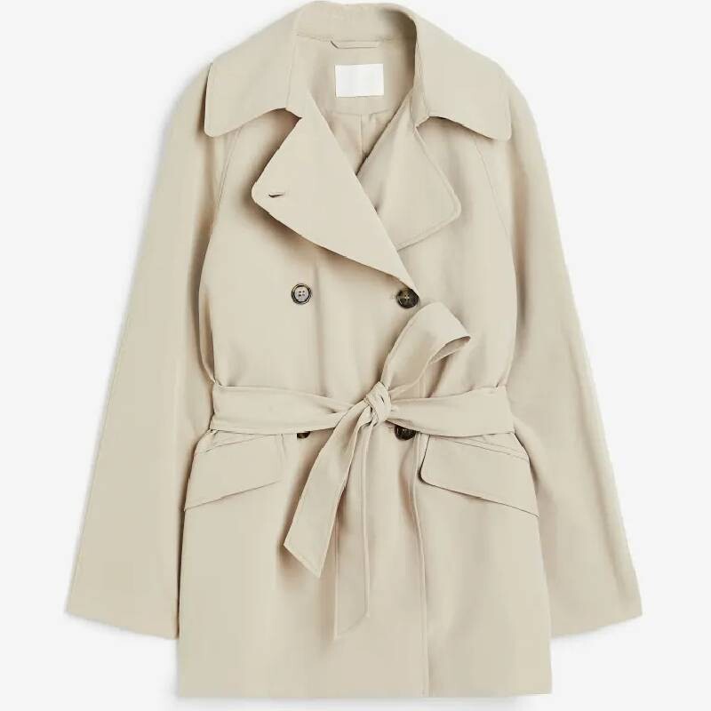 

Тренч-пальто H&M Double-Breasted, бежевый