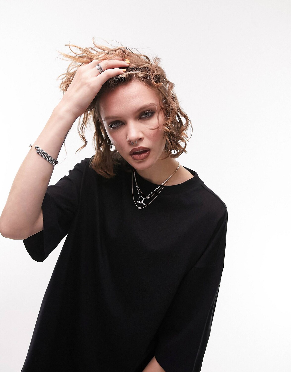 

Черная футболка оверсайз Topshop, Черный