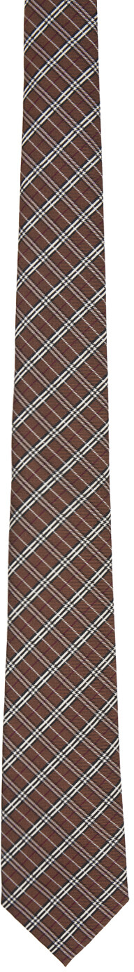 

Коричневый галстук в мелкую клетку Burberry