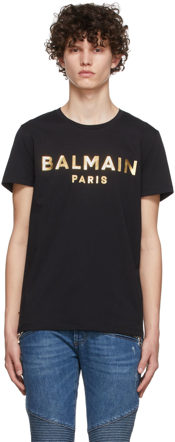 

Черная хлопковая футболка Balmain
