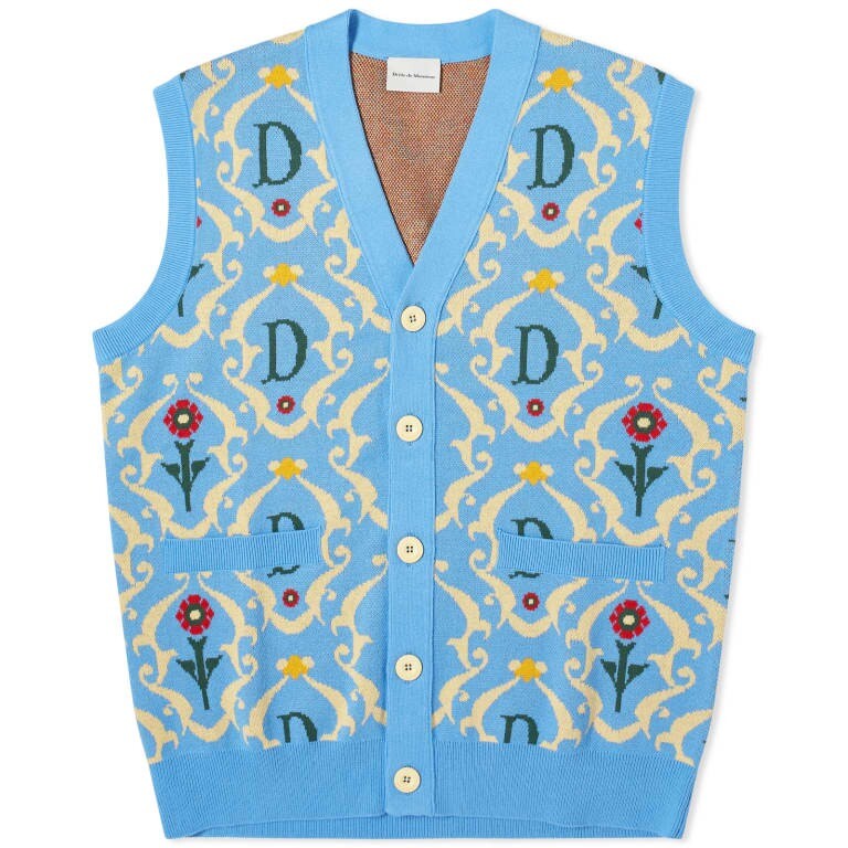 

Кардиган Drole De Monsieur Ornaments Sleeveless, голубой