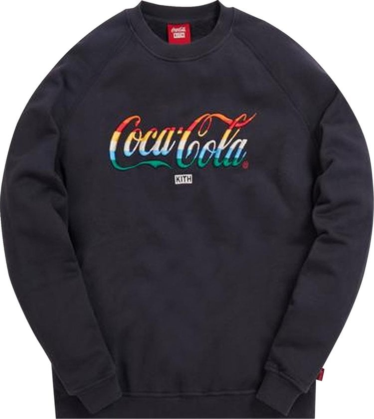 Толстовка Kith x Coca-Cola Striped Crewneck 'Black', черный - фото