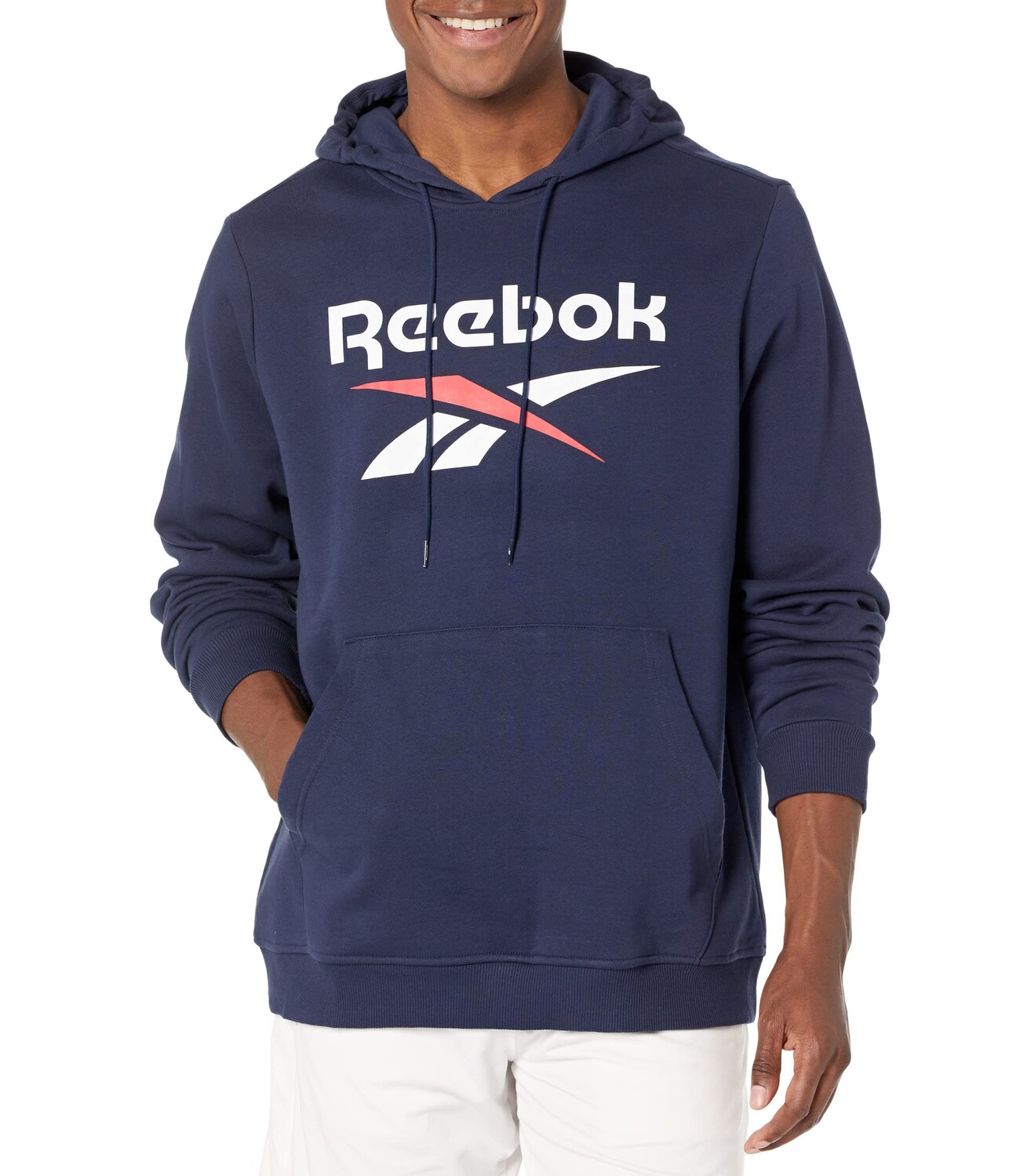 

Толстовка Reebok Identity Big Stacked Logo, темно-синий, Серый