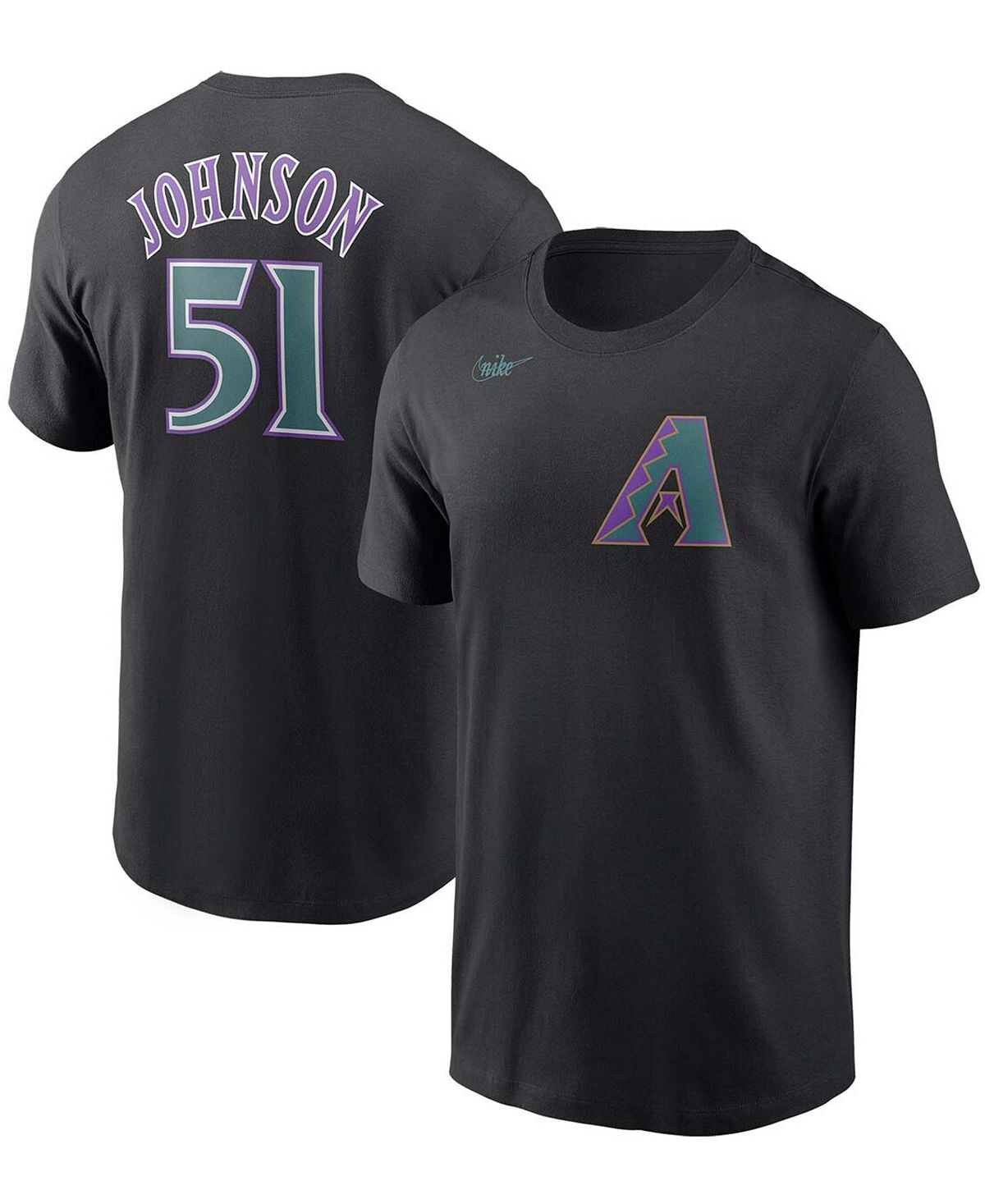 

Мужская футболка randy johnson black arizona diamondbacks cooperstown collection с именем и номером Nike, черный