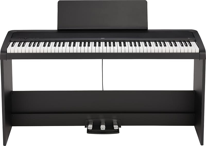 

Korg B2SP 88-клавишное цифровое пианино со стойкой и блоком из трех педалей - черный B2SPBK