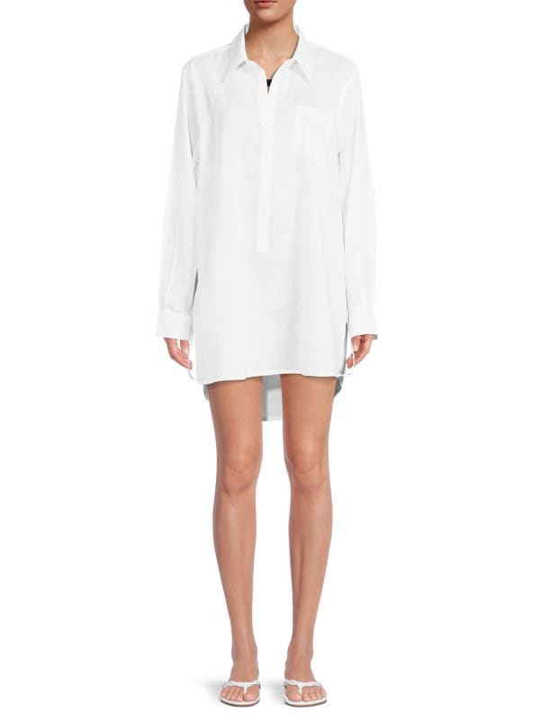 Мини-платье-рубашка с заостренным воротником True Destinations White