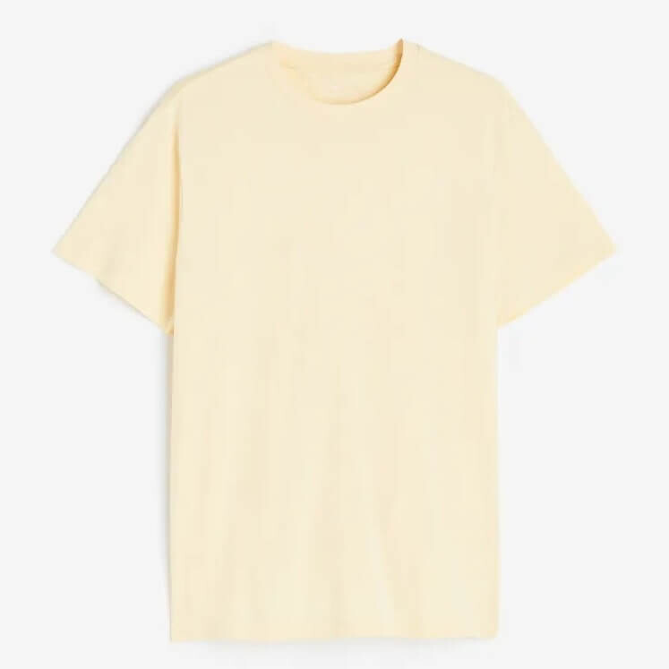 

Футболка H&M Regular Fit Crew-neck, светло-желтый
