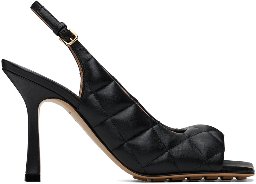 

Черные дутые босоножки на каблуке Bottega Veneta