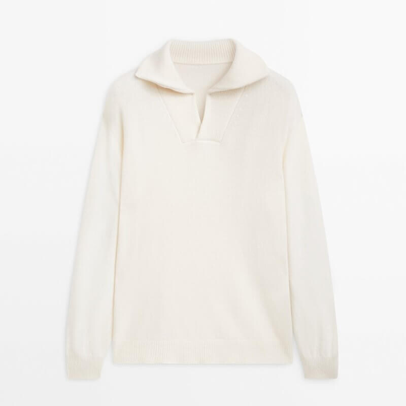 

Свитер Massimo Dutti Wool Blend Knit, бежевый