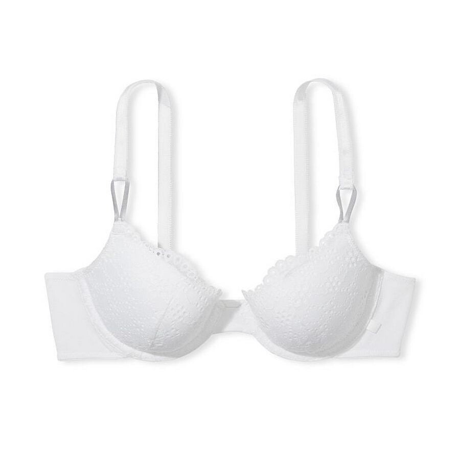 

Бюстгальтер Victoria's Secret Sexy Tee Eyelet Lace Lightly Lined Demi, белый