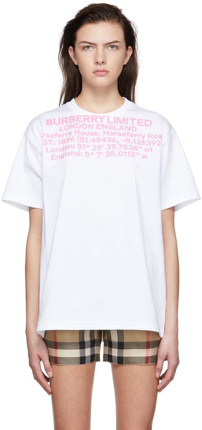 

Белая хлопковая футболка Burberry