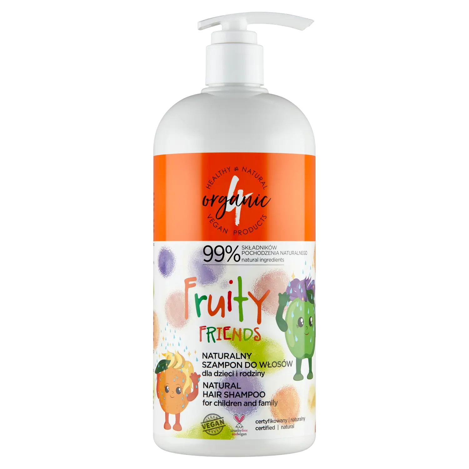 

4Organic Fruity шампунь для детских волос, 1000 мл