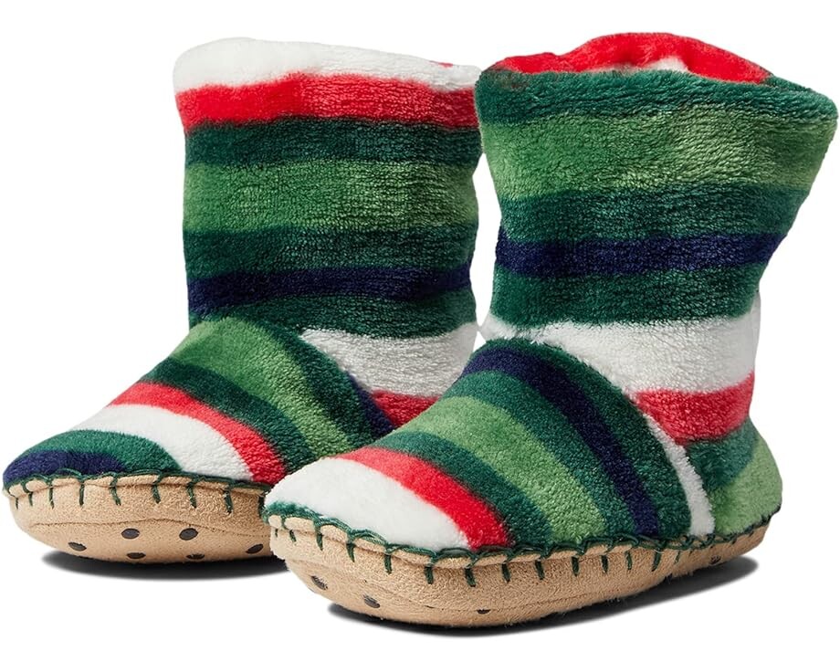 

Домашняя обувь Hatley Holiday Stripes Fleece Slippers, зеленый
