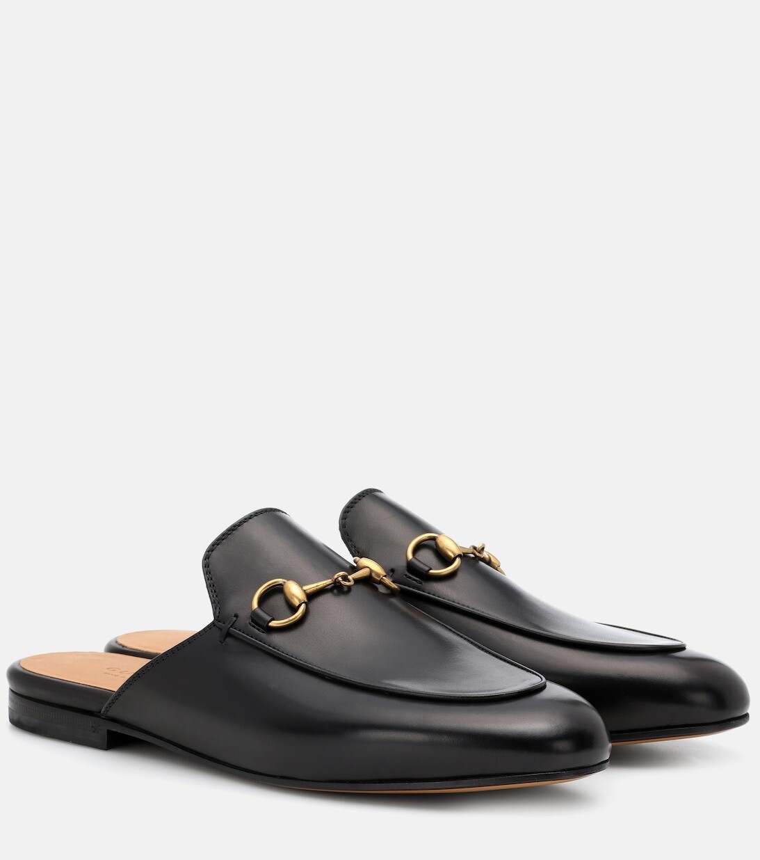 

Кожаные тапочки Princetown Gucci, черный
