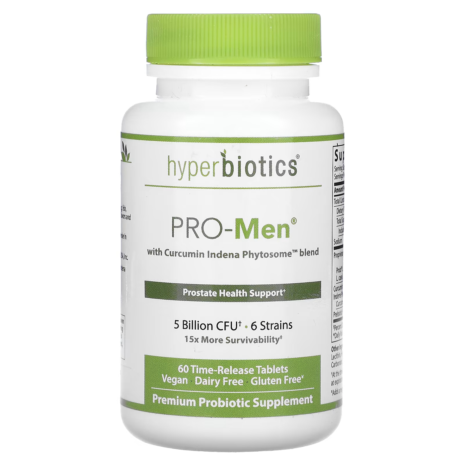 Hyperbiotics Pro-Men со смесью фитосом куркумина Indena, 5 миллиардов КОЕ, 60 таблеток пролонгированного действия