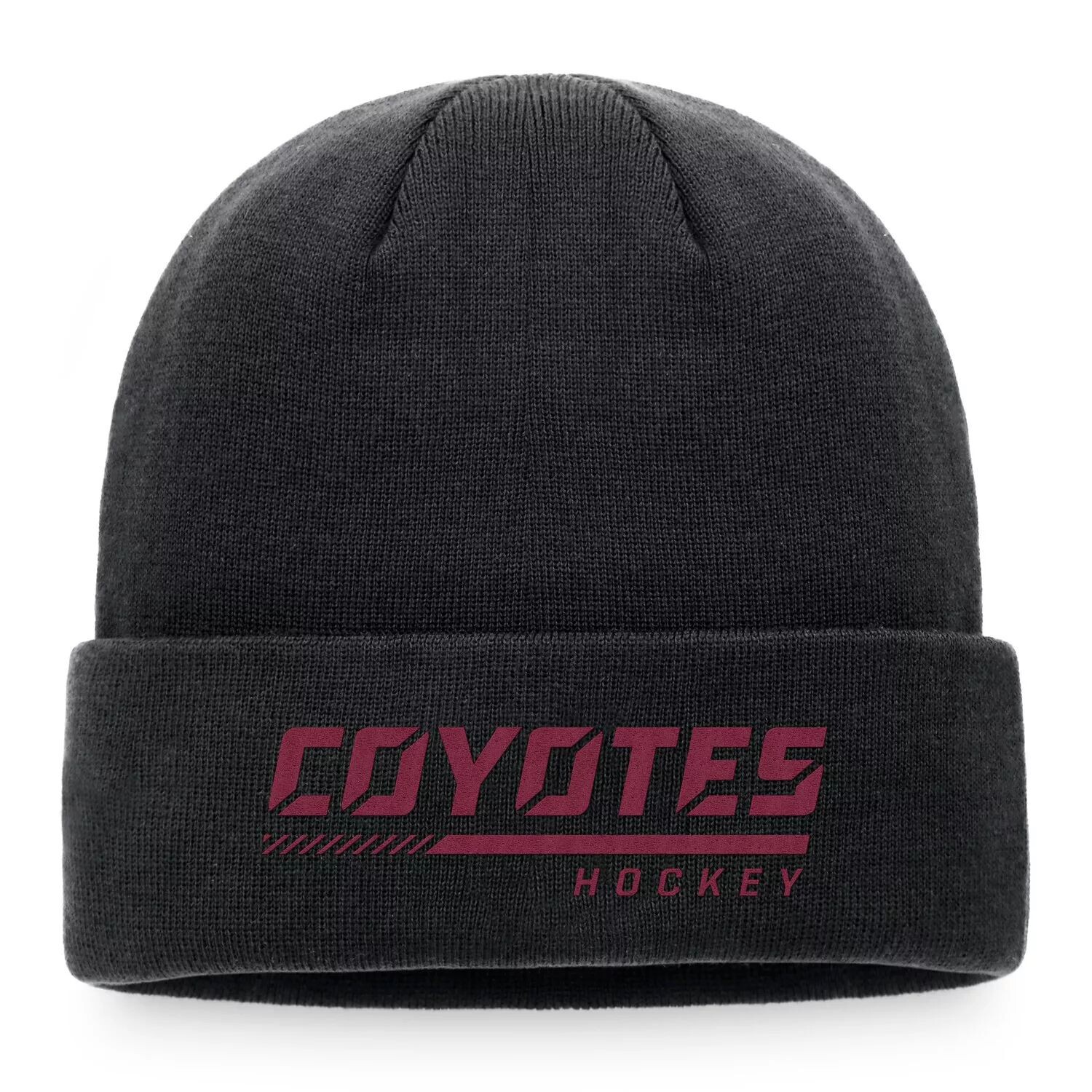 

Мужская фирменная черная вязаная шапка Fanatics Arizona Coyotes Authentic Pro для раздевалки с манжетами