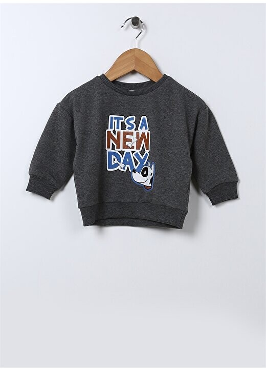 

Толстовка Baby Anthracite Melange с принтом 22FWB-41 Mammaramma, антрацитовый, Черный