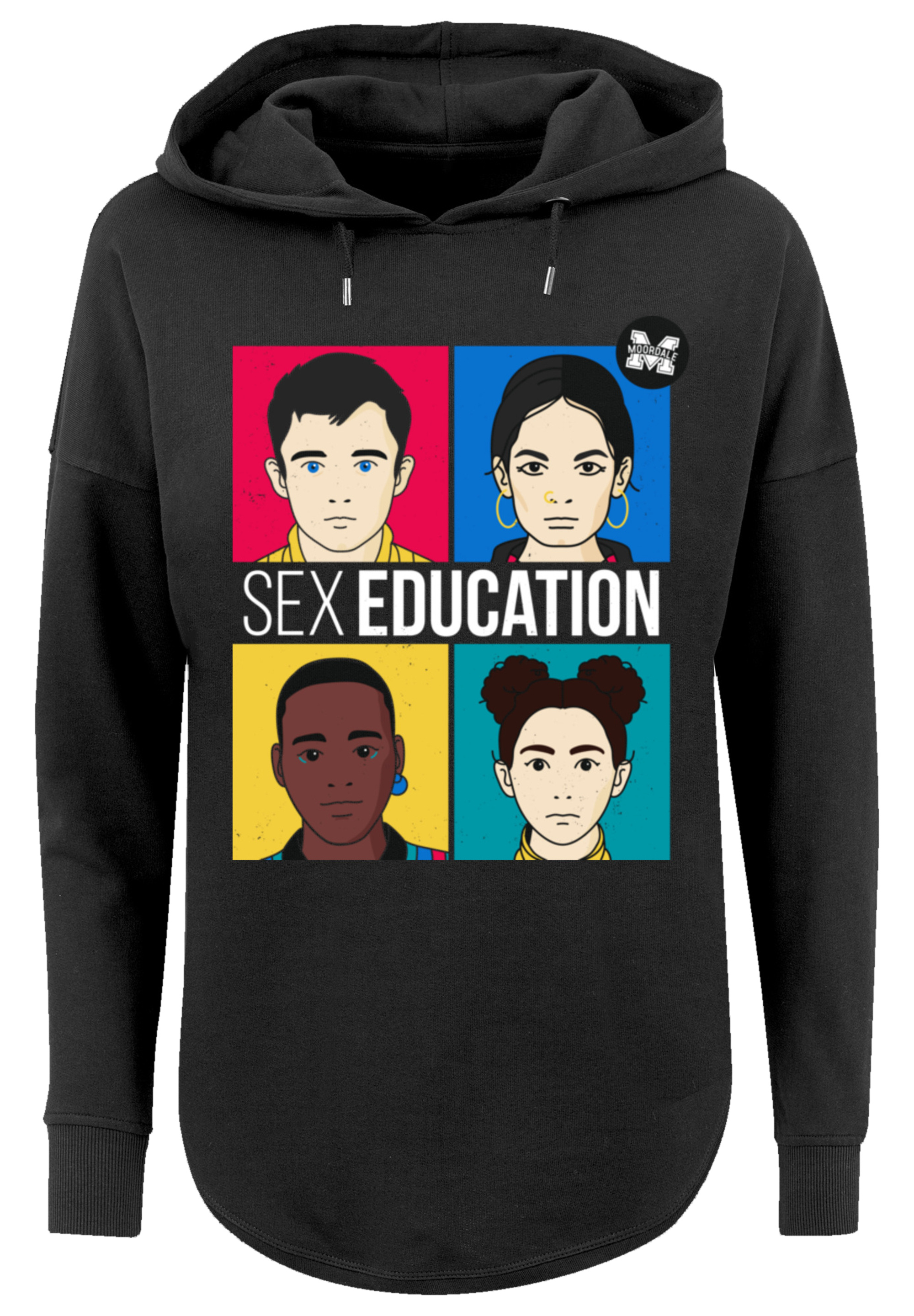 Свитер F4NT4STIC Oversized Hoodie Sex Education Teen Illustrated Netflix TV Series, черный