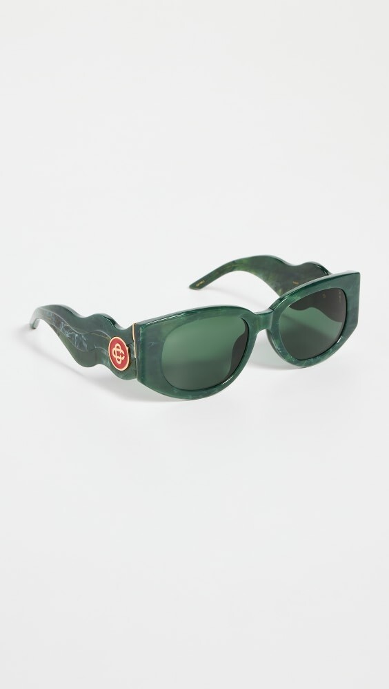 

Солнцезащитные очки Casablanca Acetate & Metal Oval Wave, зеленый