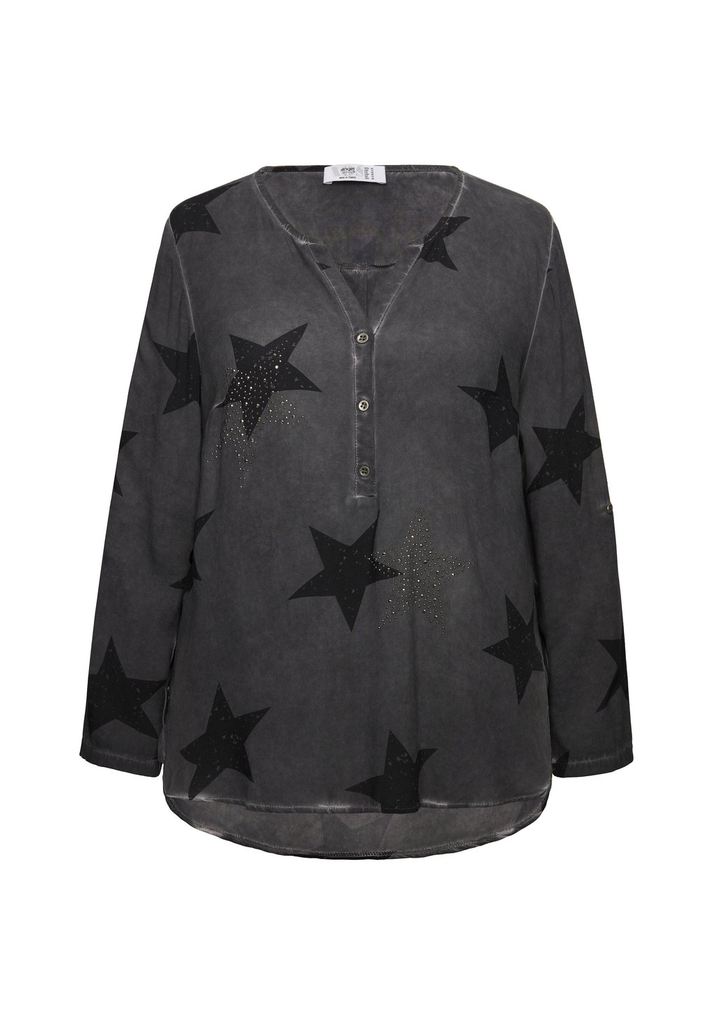 

Блуза STARS DECORATIVE RIVETS COLD-DYED Angel of Style, серый