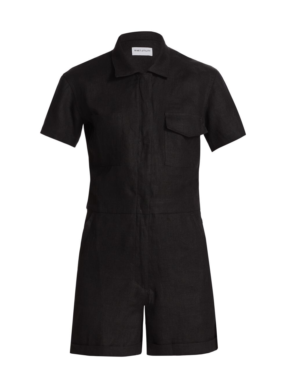 

Льняной комбинезон Dreamer Rivet Utility, черный