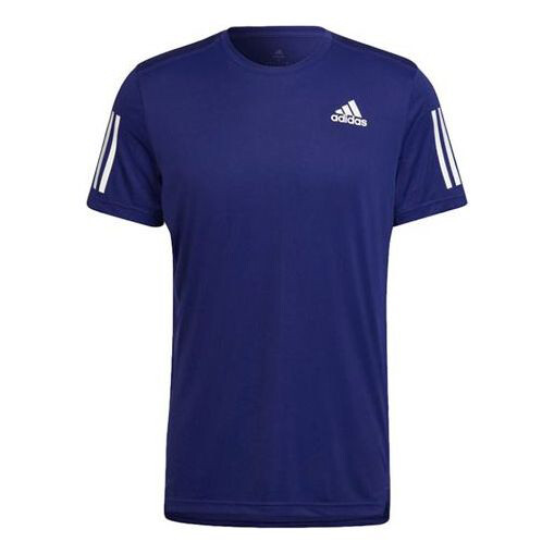 

Футболка Adidas Own The Run Tee Stripe hygroscopic Sweat-Wicking Breathable Sports Round Neck Short Sleeve Blue, Синий