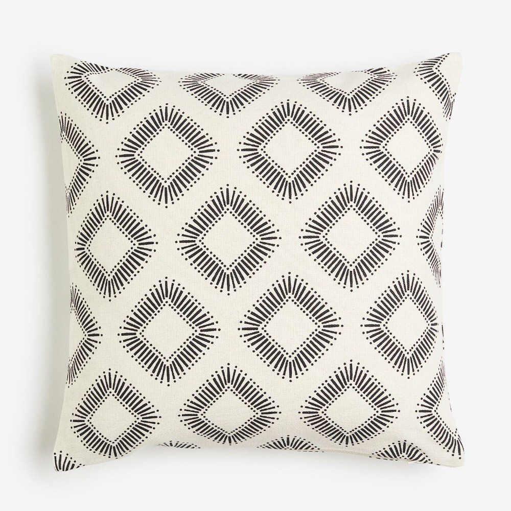

Декоративная наволочка H&M Home Patterned, белый/темно-серый