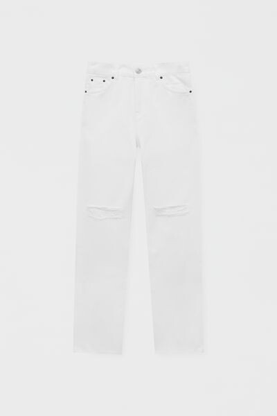 

Белые прямые джинсы с низкой посадкой PULL&BEAR