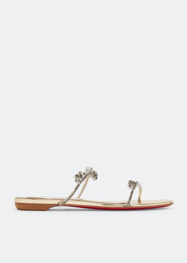 

Сандалии CHRISTIAN LOUBOUTIN Just Queenie flat sandals, золотой