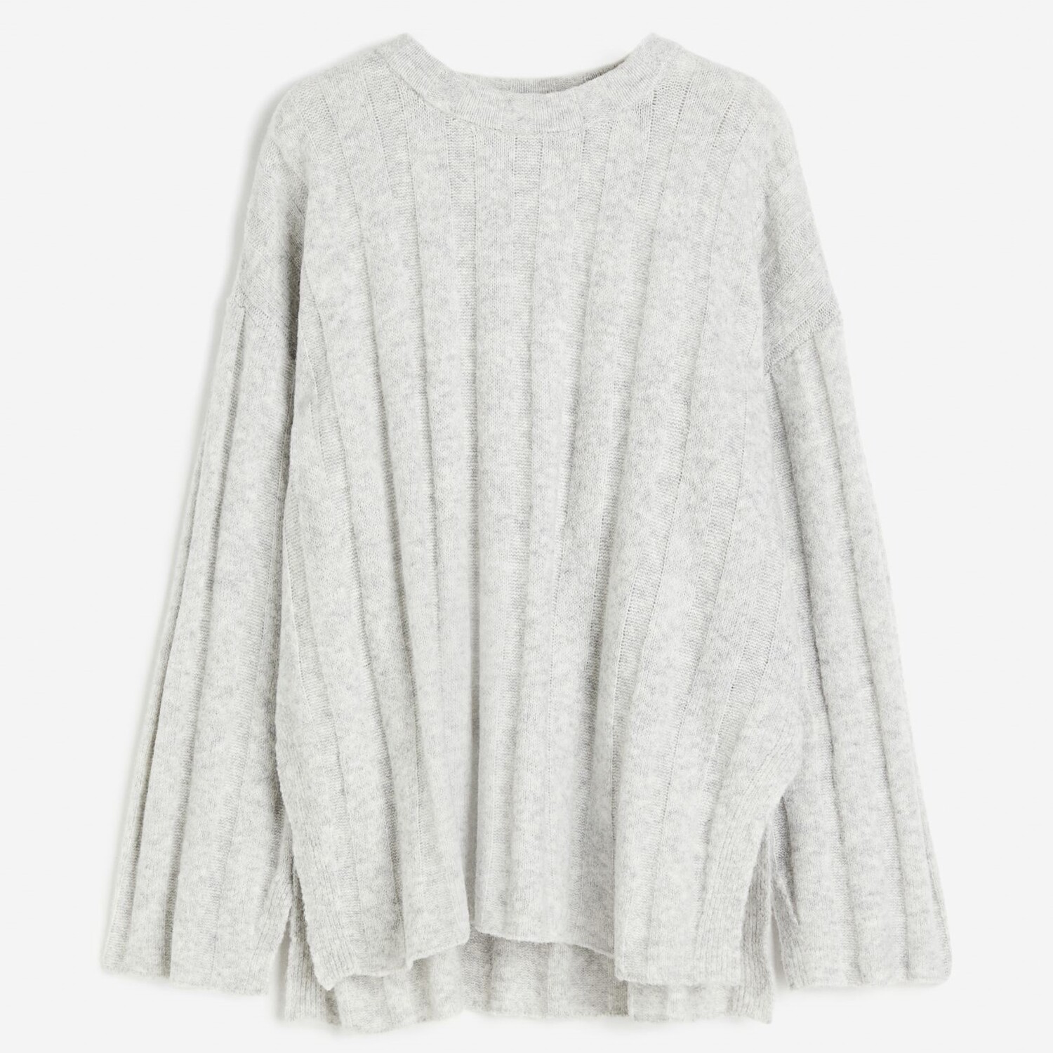 

Джемпер H&M Oversized Rib-knit, светло-серый