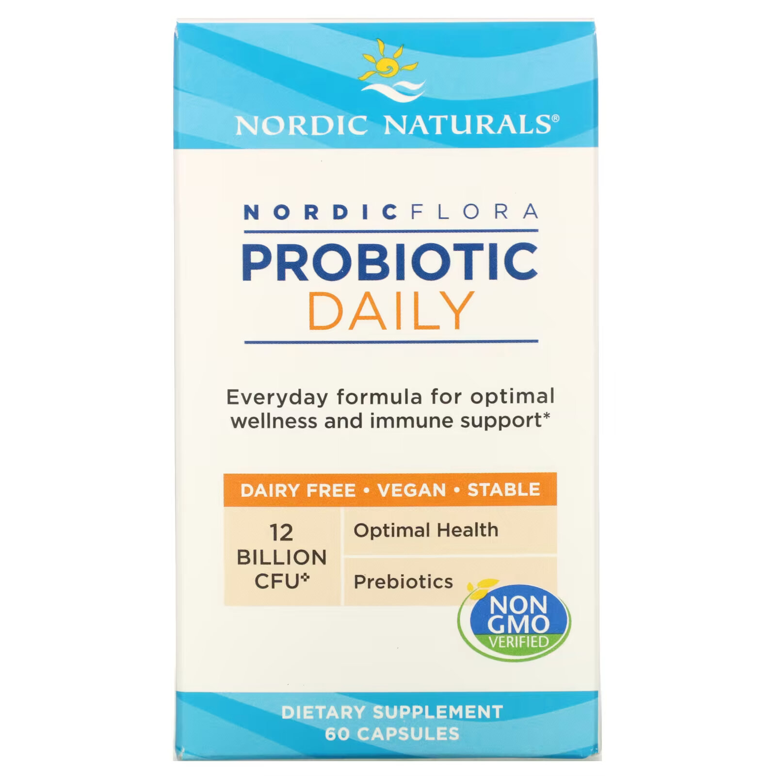 Nordic Naturals, Nordic Flora Probiotic Daily, 12 млрд КОЕ, 60 капсул - фото