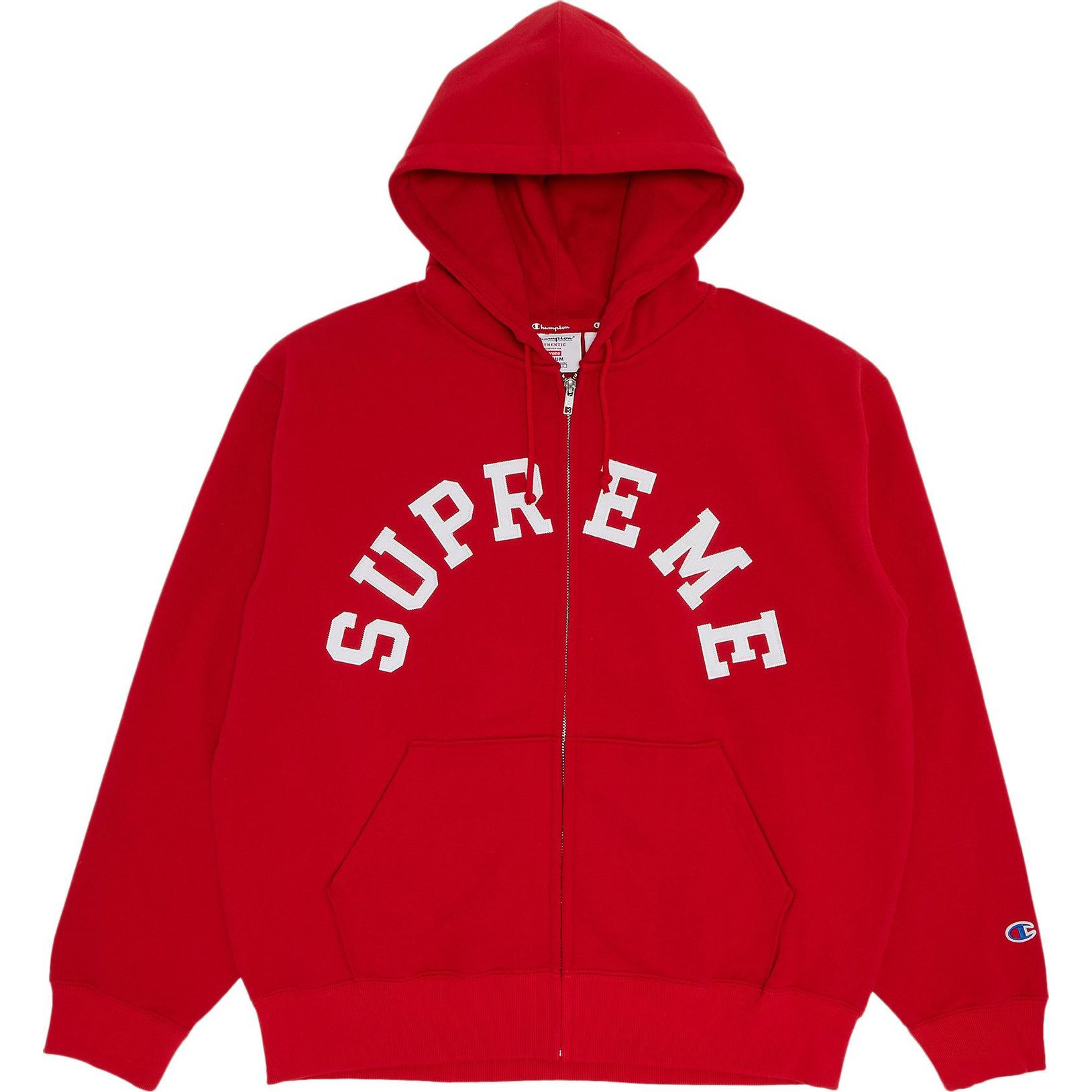 цена Толстовка Supreme x Champion Zip Up Hooded, красный