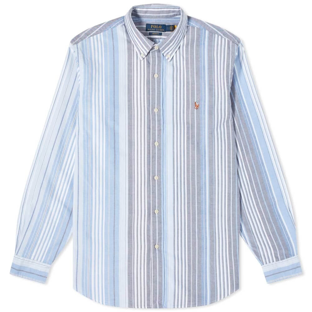 

Рубашка Polo Ralph Lauren Stripe Button Down Oxford, синий