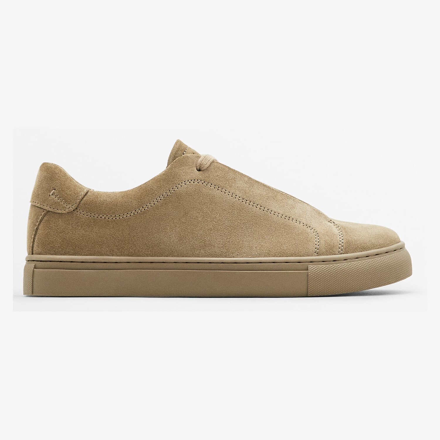 

Кеды Massimo Dutti Solid Suede, бежевый