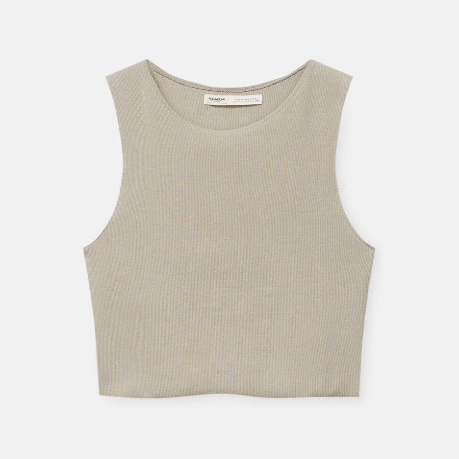 

Топ Pull&Bear Ribbed, песочный